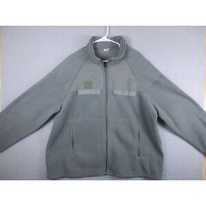 RGBI Jacket Mens Large Gray Fleece Military Tactical Full Zip Pockets Army USA
